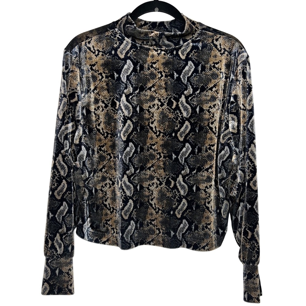 Carmen Marc Valvo Velvet Snake Print top